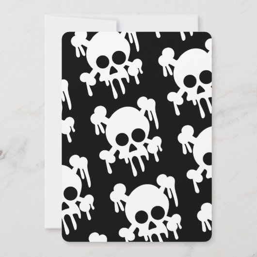 Skull Spooky Halloween Kinder Partij Kaart (Achterkant)