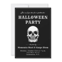  Skull Spooky Halloween Party Invitation
