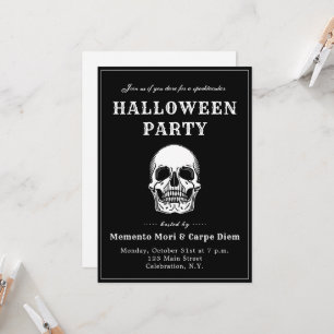  Skull Spooky Halloween Party Invitation Kaart