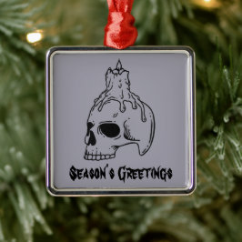 Skull Spooky Horror Gothic Metalen Ornament