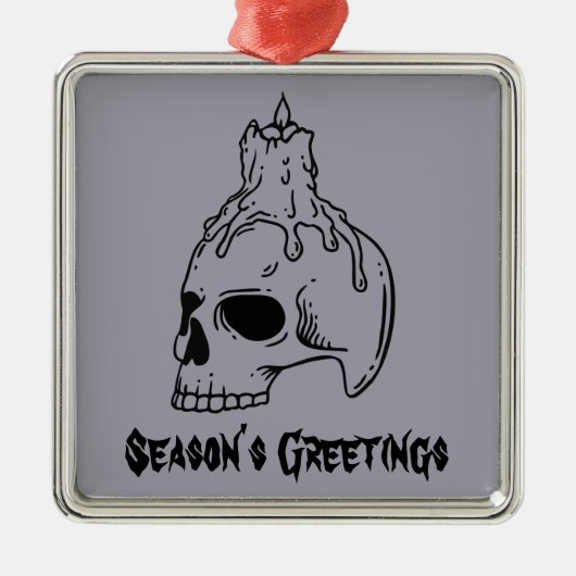 Skull Spooky Horror Gothic Metalen Ornament (Voorkant)