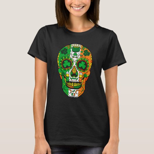 Skull St Patricks Day Irish Saint Patricks Day of  T-shirt (Voorkant)