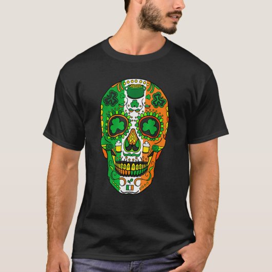 Skull St Patricks Day Irish Saint Patricks Day of  T-shirt (Voorkant)
