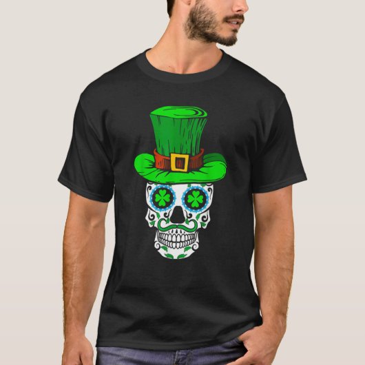 Skull St Patricks Day Irish Saint Patricks Day of  T-shirt (Voorkant)