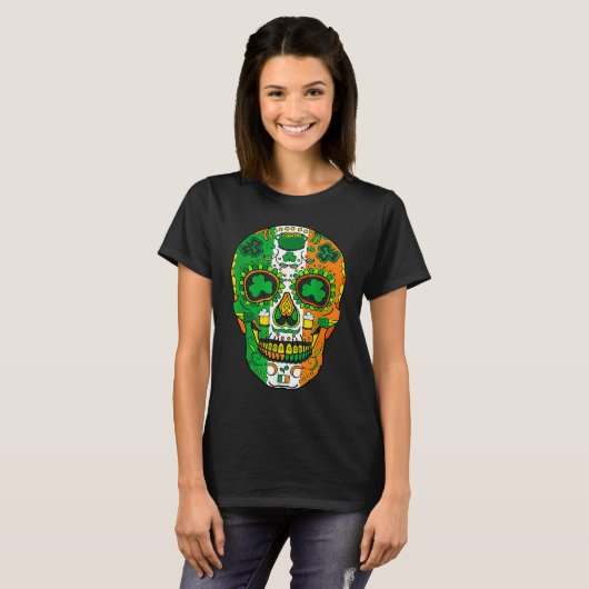 Skull St Patricks Day Irish  Saint Patricks Day of T-shirt (Voorkant volledig)