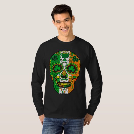 Skull St Patricks Day Irish Saint Patricks Day of T-shirt (Voorkant volledig)