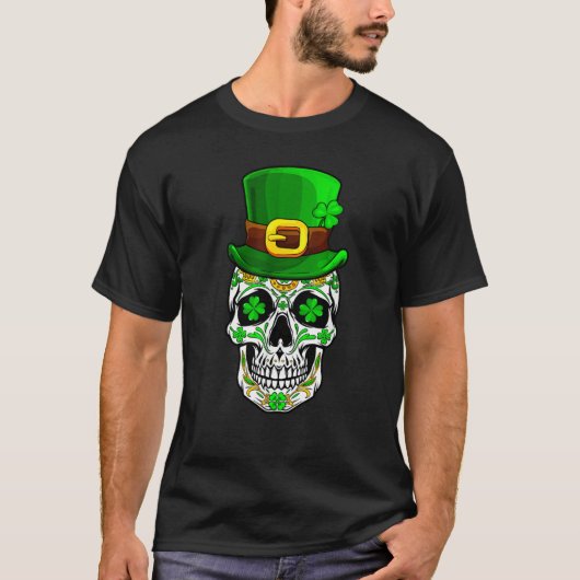 Skull St Patricks Day Irish Saint Patricks Day of  T-shirt (Voorkant)