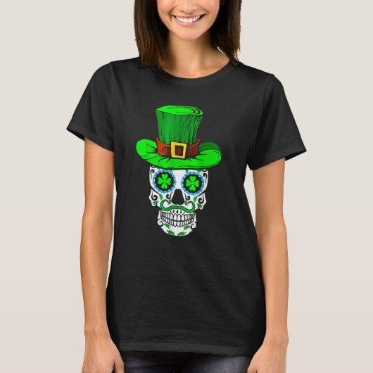 Skull St Patricks Day Irish Saint Patricks Day of  T-shirt (Voorkant)
