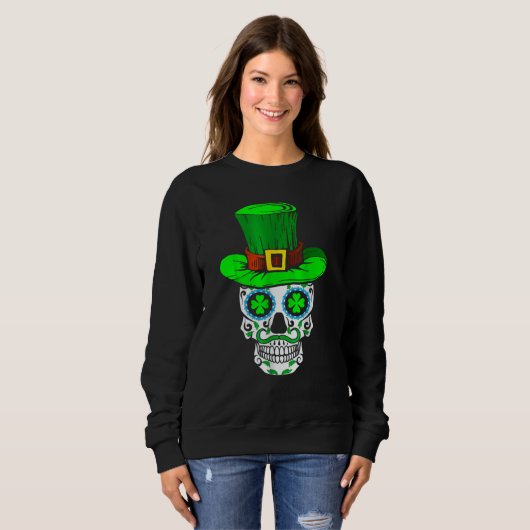 Skull St Patricks Day Irish Saint Patricks Day of  Trui (Voorkant volledig)