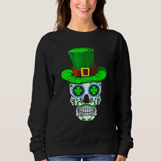 Skull St Patricks Day Irish Saint Patricks Day of  Trui (Voorkant)