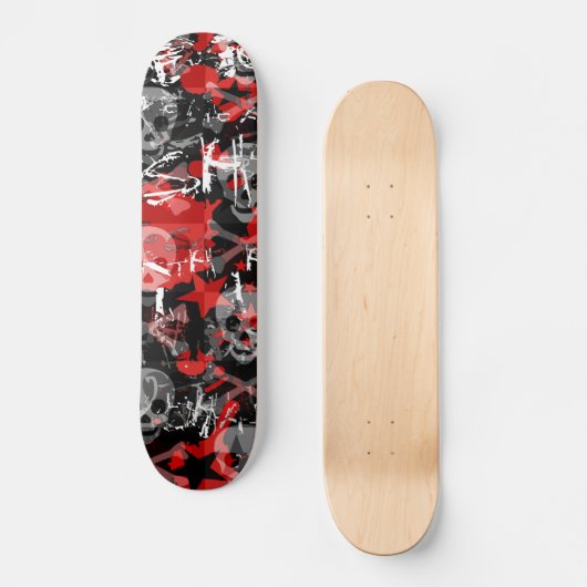Skull Star Splatter Skateboard Deck (Voorkant)