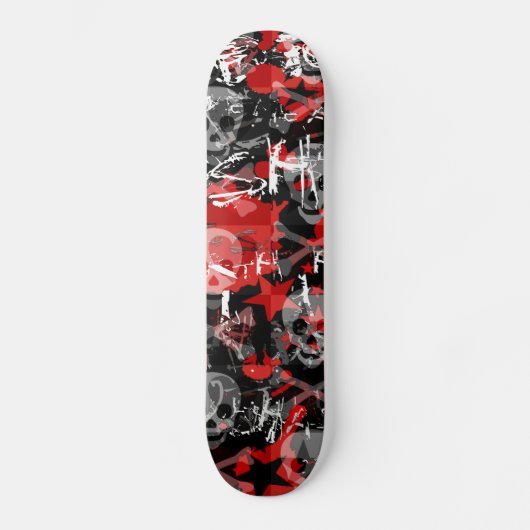 Skull Star Splatter Skateboard Deck (Voorkant)