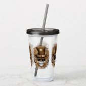 Skull Steampunk Voodoo Retro Machine Acryl Drinkbeker (Achterkant)