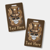 Skull Steampunk Voodoo Retro Machine Badge (Voor- en achterkant)