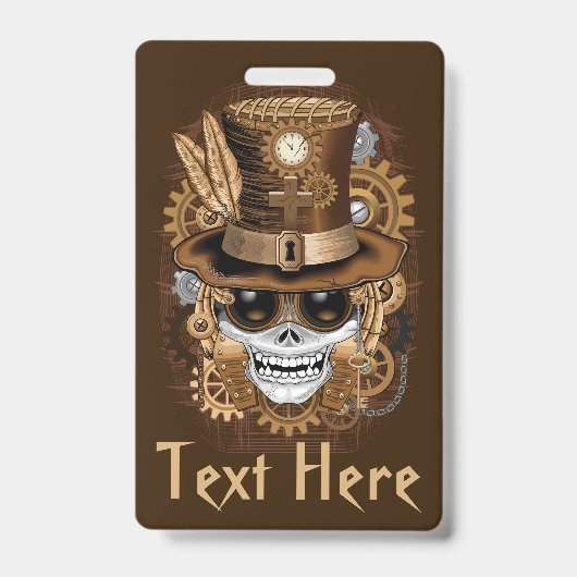 Skull Steampunk Voodoo Retro Machine Badge (Voorzijde)
