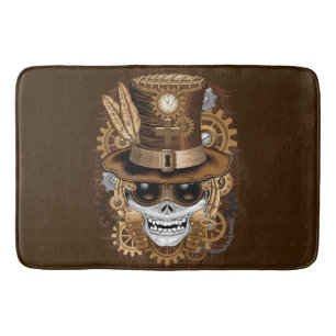 Skull Steampunk Voodoo Retro Machine Badmat