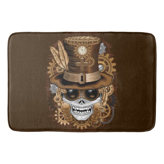 Skull Steampunk Voodoo Retro Machine Badmat (Voorkant)