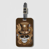 Skull Steampunk Voodoo Retro Machine Bagagelabel (Voorkant (verticaal))
