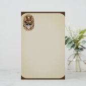 Skull Steampunk Voodoo Retro Machine Briefpapier (Staand voorkant)