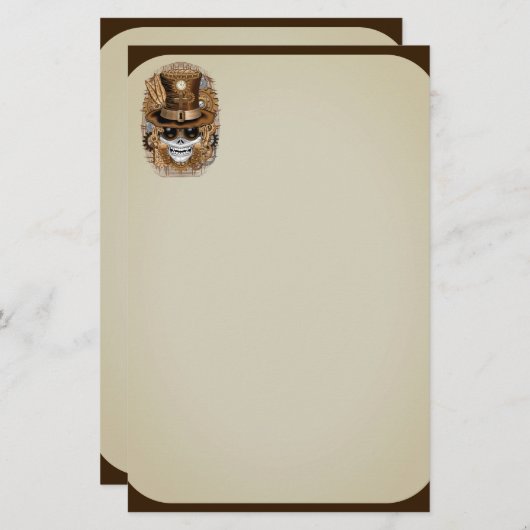Skull Steampunk Voodoo Retro Machine Briefpapier (Voorkant / Achterkant)