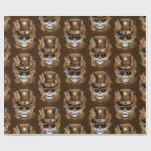 Skull Steampunk Voodoo Retro Machine Cadeaupapier (Vlak)