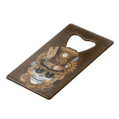 Skull Steampunk Voodoo Retro Machine Creditkaart Flessenopener (Voorkant Gekanteld)