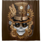 Skull Steampunk Voodoo Retro Machine Douchegordijn (Voorkant)