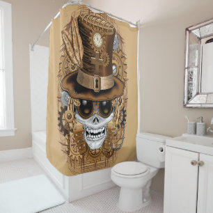 Skull Steampunk Voodoo Retro Machine Douchegordijn