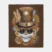 Skull Steampunk Voodoo Retro Machine Fleece Deken (Voorkant)