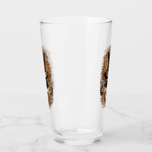 Skull Steampunk Voodoo Retro Machine Glas (Links)