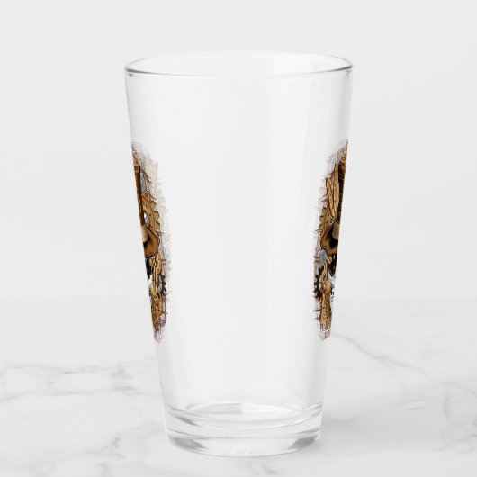 Skull Steampunk Voodoo Retro Machine Glas (Rechts)