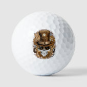 Skull Steampunk Voodoo Retro Machine Golfballen (Voorkant)