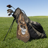 Skull Steampunk Voodoo Retro Machine Golfhanddoek (Groen)