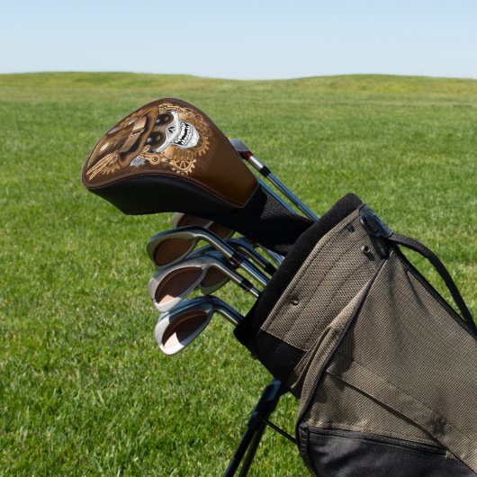 Skull Steampunk Voodoo Retro Machine Golfheadcover (Insitu)