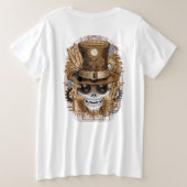 Skull Steampunk Voodoo Retro Machine Grote Maat T-shirt (Design achterkant)