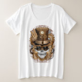 Skull Steampunk Voodoo Retro Machine Grote Maat T-shirt (Design voorkant)