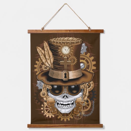 Skull Steampunk Voodoo Retro Machine Hangend Wandkleed (Voorkant)