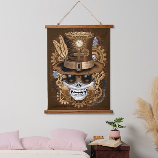 Skull Steampunk Voodoo Retro Machine Hangend Wandkleed (Slaapkamer)