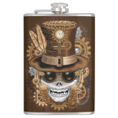 Skull Steampunk Voodoo Retro Machine Heupfles (Voorkant)