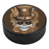 Skull Steampunk Voodoo Retro Machine Hockey Puck (3/4)