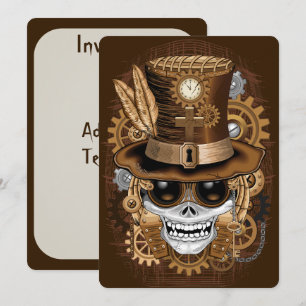 Skull Steampunk Voodoo Retro Machine Kaart