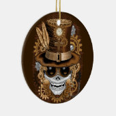 Skull Steampunk Voodoo Retro Machine Keramisch Ornament (Rechts)