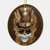 Skull Steampunk Voodoo Retro Machine Keramisch Ornament (Links)