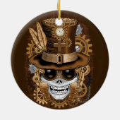 Skull Steampunk Voodoo Retro Machine Keramisch Ornament (Achterkant)