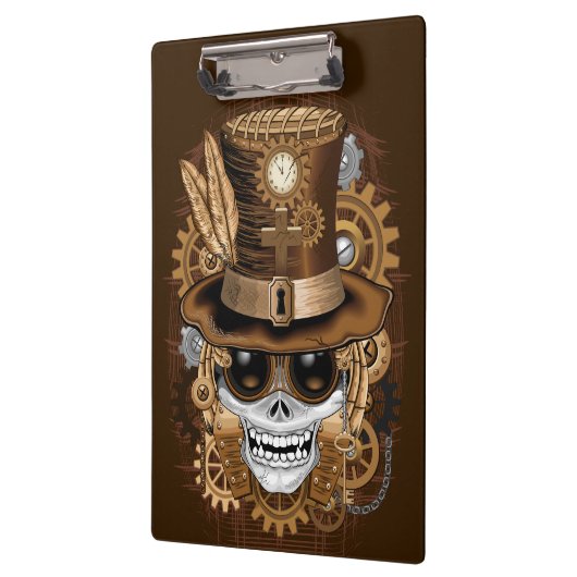 Skull Steampunk Voodoo Retro Machine Klembord (Links)