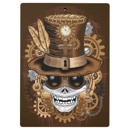 Skull Steampunk Voodoo Retro Machine Klembord (Achterkant)