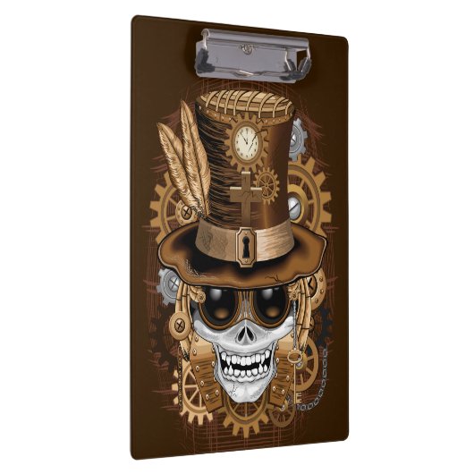 Skull Steampunk Voodoo Retro Machine Klembord (Rechts)