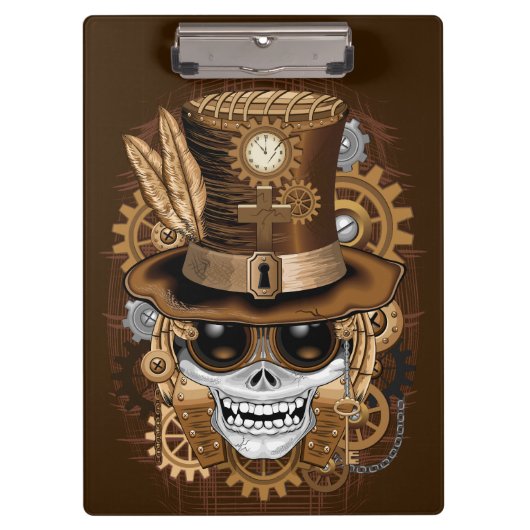 Skull Steampunk Voodoo Retro Machine Klembord (Voorkant)