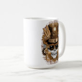 Skull Steampunk Voodoo Retro Machine Koffiemok (Voorkant rechts)