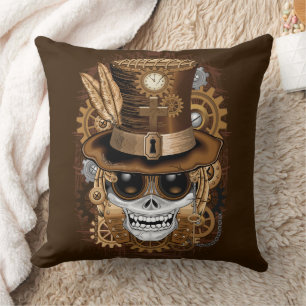 Skull Steampunk Voodoo Retro Machine Kussen